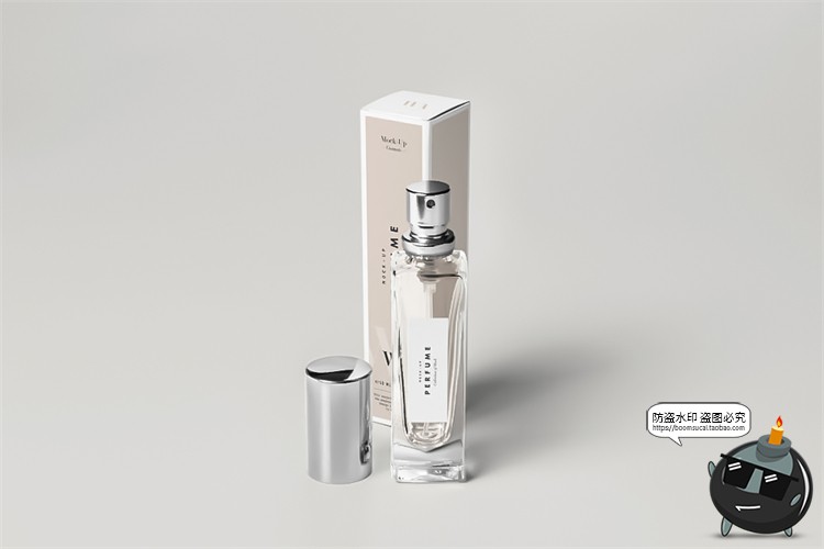 图片[1]-喷雾香水瓶小样标签产品随身包装空白贴图白膜样机PSD模板PS素材-设计猿