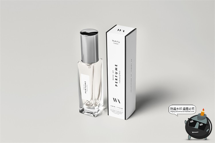 图片[2]-喷雾香水瓶小样标签产品随身包装空白贴图白膜样机PSD模板PS素材-设计猿
