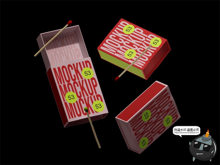 图片[6]-潮流复古文创火柴盒抽屉纸盒产品包装智能贴图样机PSD模板PS素材-设计猿