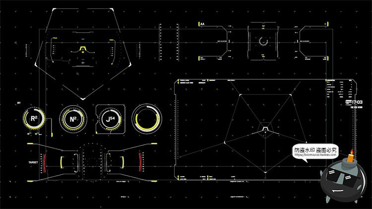 图片[2]-科幻未来赛博朋克HUD机能数据机械可视化显示仪表盘PSD模板PS素材-设计猿