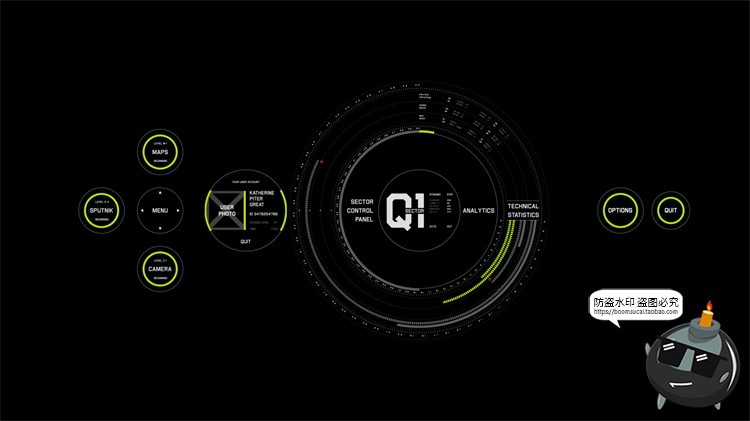 图片[8]-科幻未来赛博朋克HUD机能数据机械可视化显示仪表盘PSD模板PS素材-设计猿