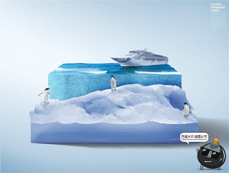 图片[8]-创意浮岛立体城市公益环保新能源保护环境后期合成PSD模板PS素材-设计猿