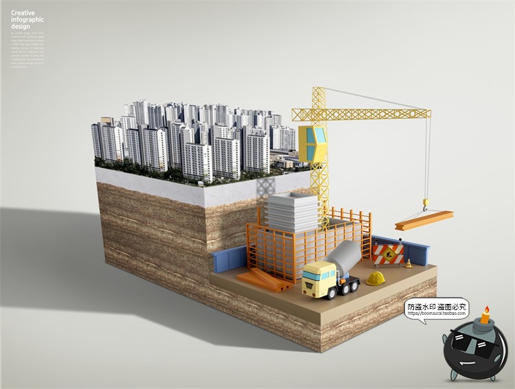 图片[11]-创意浮岛立体城市公益环保新能源保护环境后期合成PSD模板PS素材-设计猿