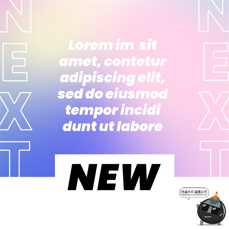 图片[1]-时尚梦幻粉紫唯美渐变正方形推文图文海报排版PSD模板PS素材-设计猿