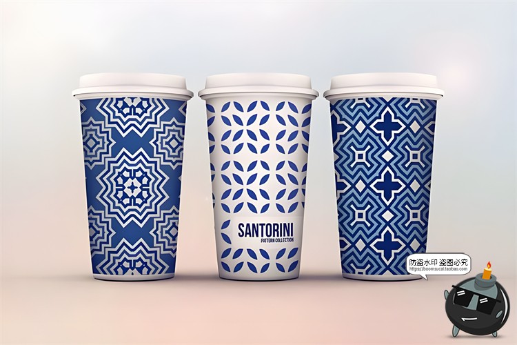 图片[4]-蓝白色几何对称图形经典外包装印花平铺图案AI矢量JPG图片素材-设计猿