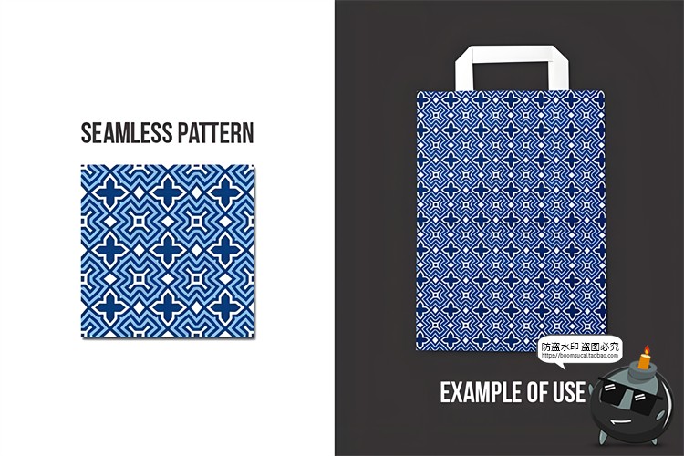 图片[5]-蓝白色几何对称图形经典外包装印花平铺图案AI矢量JPG图片素材-设计猿