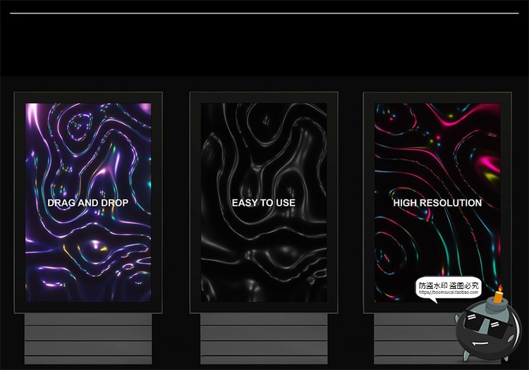 图片[5]-酸性涟漪科幻未来液态扭曲金属反射抽象海报背景纹理JPG图片素材-设计猿