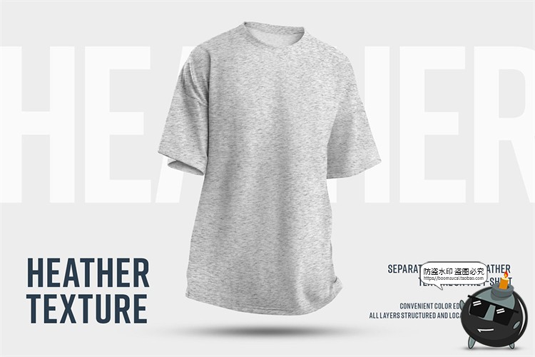 图片[3]-潮牌Oversize大码短袖运动T恤印花图案贴图效果图展示样机PSD素材-设计猿