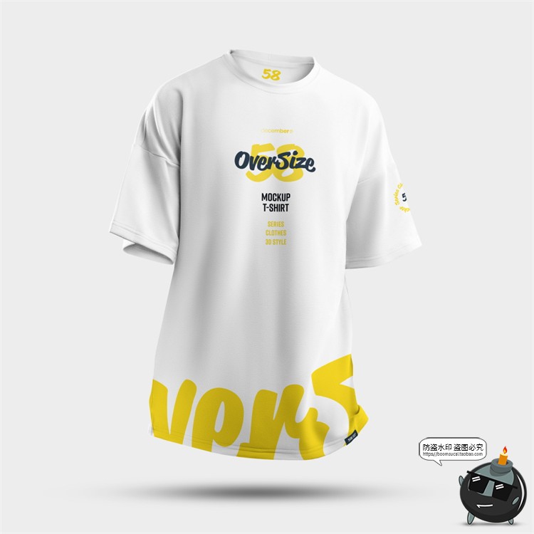 图片[7]-潮牌Oversize大码短袖运动T恤印花图案贴图效果图展示样机PSD素材-设计猿