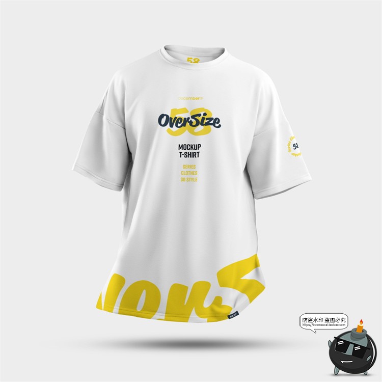 图片[8]-潮牌Oversize大码短袖运动T恤印花图案贴图效果图展示样机PSD素材-设计猿