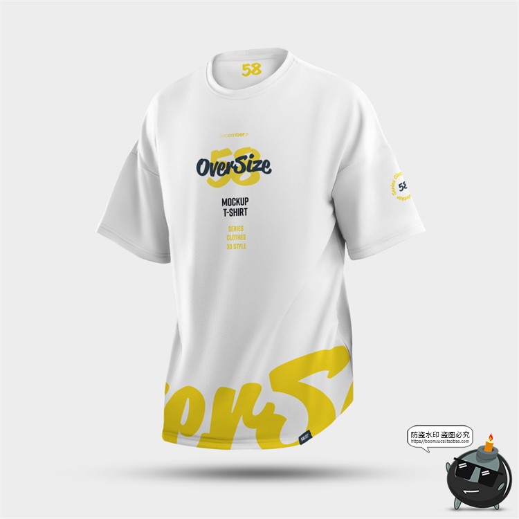 图片[10]-潮牌Oversize大码短袖运动T恤印花图案贴图效果图展示样机PSD素材-设计猿
