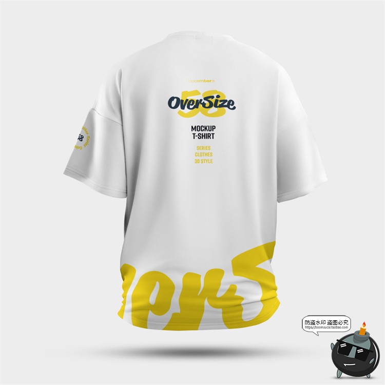 图片[11]-潮牌Oversize大码短袖运动T恤印花图案贴图效果图展示样机PSD素材-设计猿