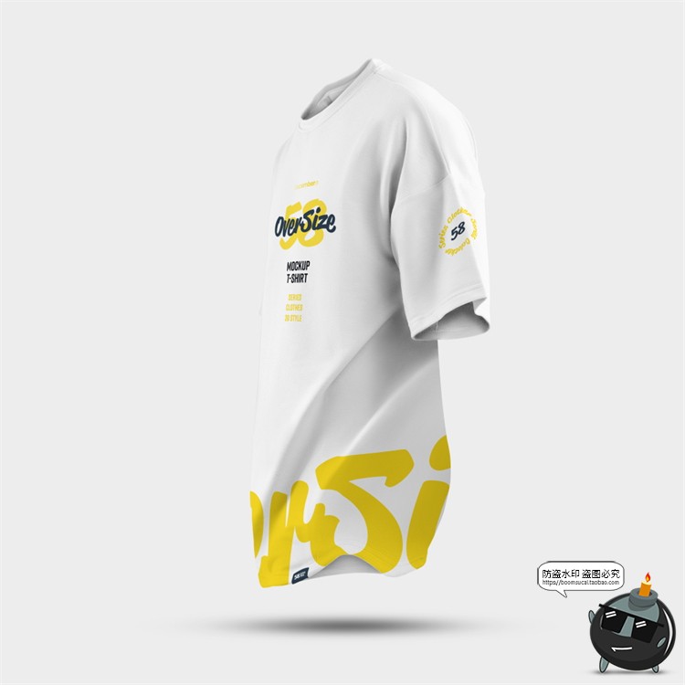 图片[12]-潮牌Oversize大码短袖运动T恤印花图案贴图效果图展示样机PSD素材-设计猿