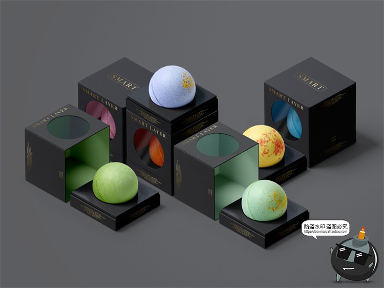 图片[5]-沐浴泡澡浴球精油球洗护产品包装贴图礼品盒装样机PSD模板PS素材-设计猿