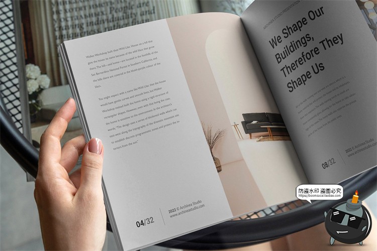 图片[2]-正方形杂志画册手册书籍手持翻页效果场景贴图样机PSD模板PS素材-设计猿