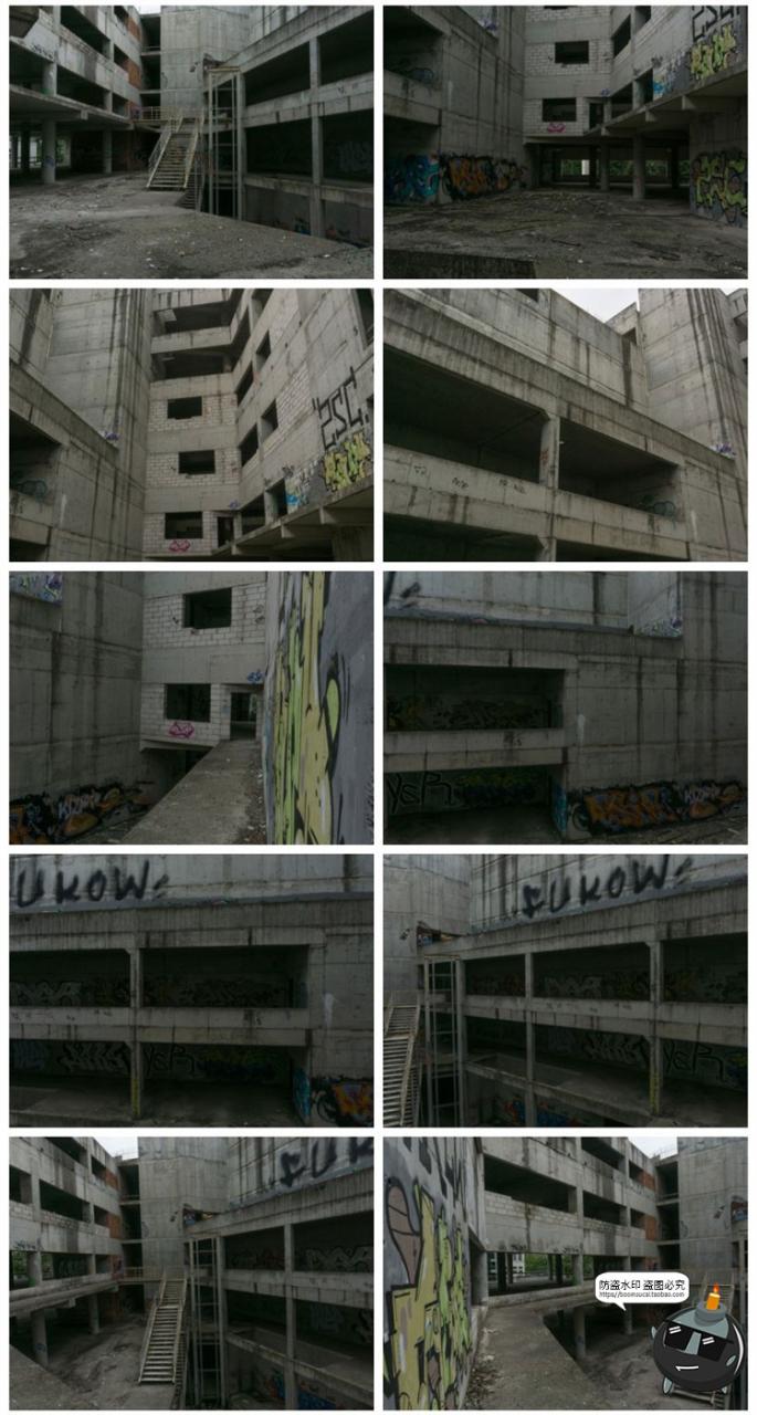 图片[5]-废弃荒废颓废立体停车场废墟内外场景图摆拍后期合成JPG图片素材-设计猿