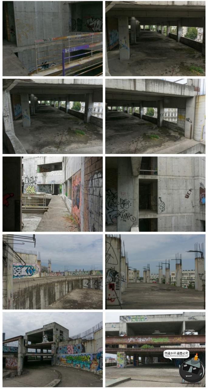 图片[7]-废弃荒废颓废立体停车场废墟内外场景图摆拍后期合成JPG图片素材-设计猿