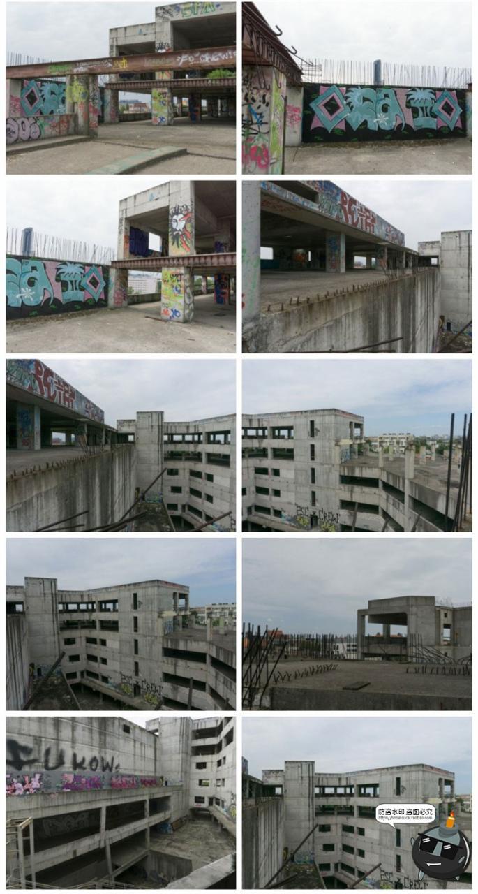 图片[8]-废弃荒废颓废立体停车场废墟内外场景图摆拍后期合成JPG图片素材-设计猿