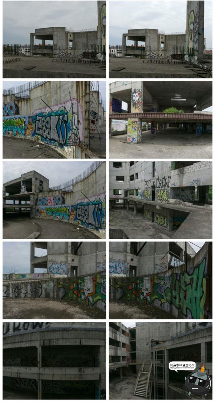 图片[9]-废弃荒废颓废立体停车场废墟内外场景图摆拍后期合成JPG图片素材-设计猿