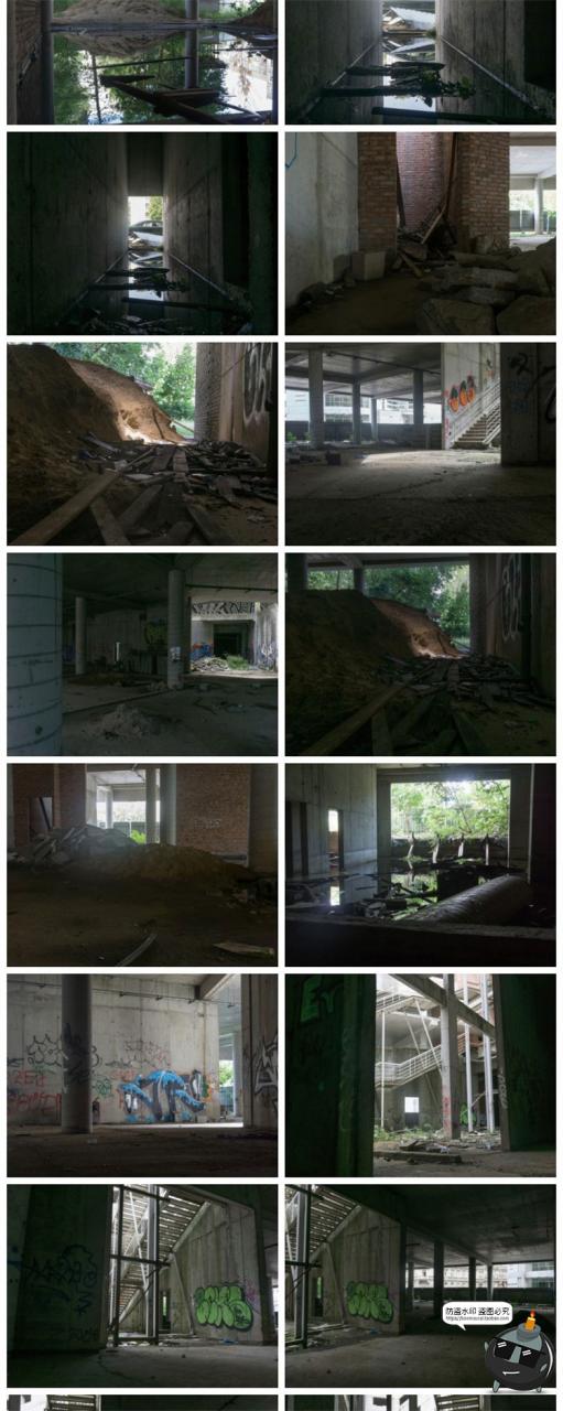 图片[13]-废弃荒废颓废立体停车场废墟内外场景图摆拍后期合成JPG图片素材-设计猿