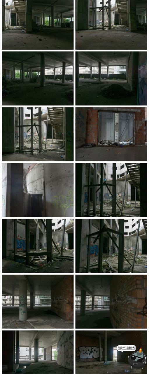 图片[14]-废弃荒废颓废立体停车场废墟内外场景图摆拍后期合成JPG图片素材-设计猿