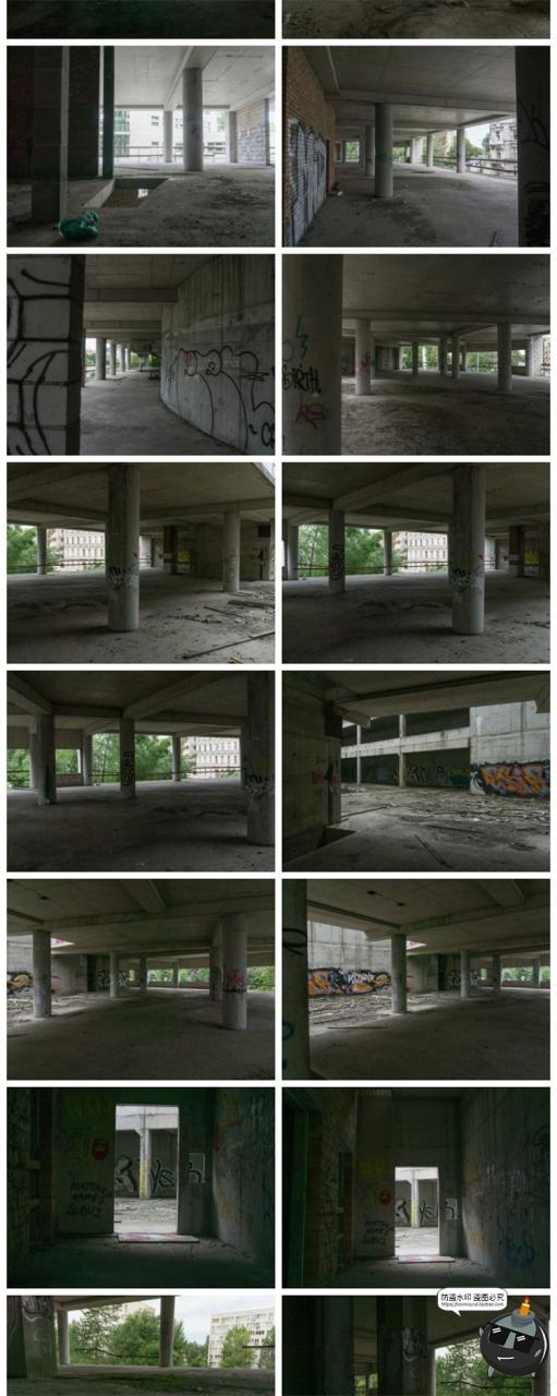 图片[15]-废弃荒废颓废立体停车场废墟内外场景图摆拍后期合成JPG图片素材-设计猿