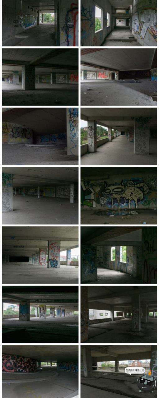 图片[17]-废弃荒废颓废立体停车场废墟内外场景图摆拍后期合成JPG图片素材-设计猿