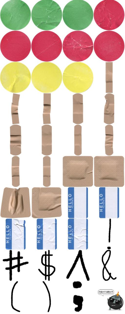 图片[3]-复古拼贴艺术手绘扑克牌撕纸贴纸标签剪贴画纹理图片PNG免抠素材-设计猿