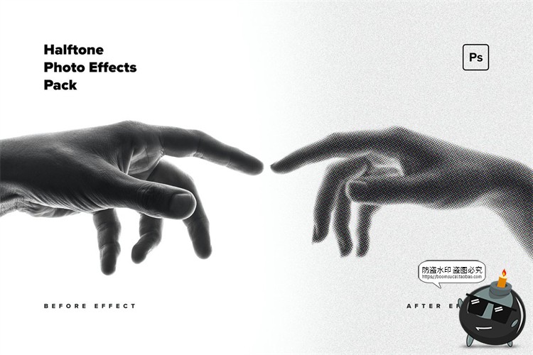 图片[2]-半色调特效噪点颗粒波普风后期照片叠加效果PSD模板样机PS素材-设计猿