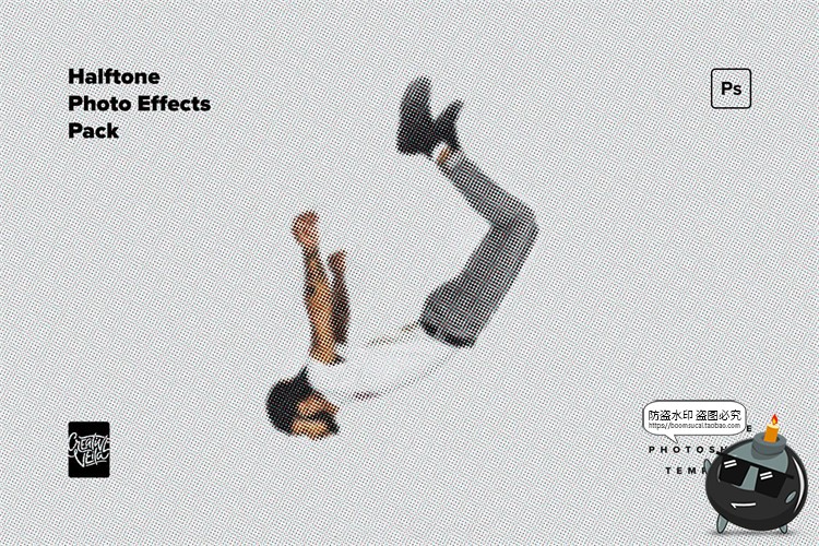 图片[4]-半色调特效噪点颗粒波普风后期照片叠加效果PSD模板样机PS素材-设计猿