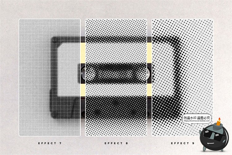 图片[7]-半色调特效噪点颗粒波普风后期照片叠加效果PSD模板样机PS素材-设计猿