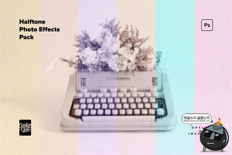 图片[8]-半色调特效噪点颗粒波普风后期照片叠加效果PSD模板样机PS素材-设计猿