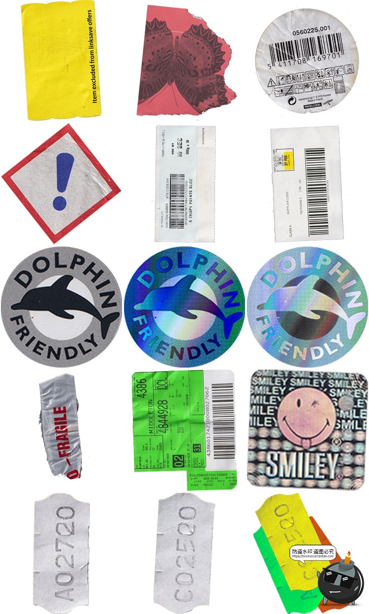 图片[3]-潮流做旧艺术褶皱不干胶纸质标签贴纸装饰元素PNG免抠图片素材-设计猿