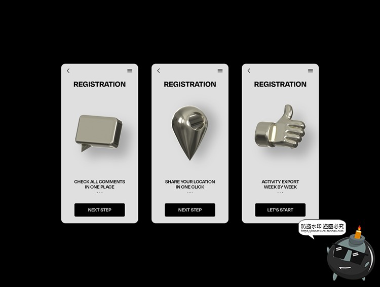 图片[3]-微笑3D拇指闪电信息搜索鼠标定位金属UI图标装饰元素PNG免抠素材-设计猿