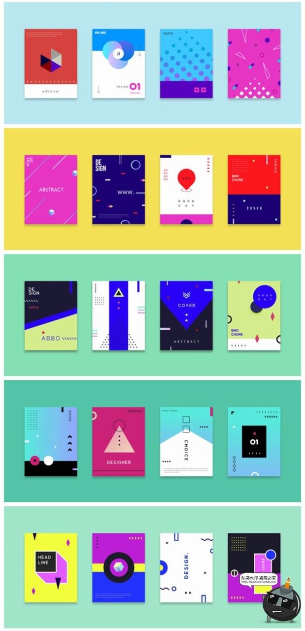 图片[5]-极简创意现代抽象几何图形海报封面广告排版版式AI矢量分层素材-设计猿