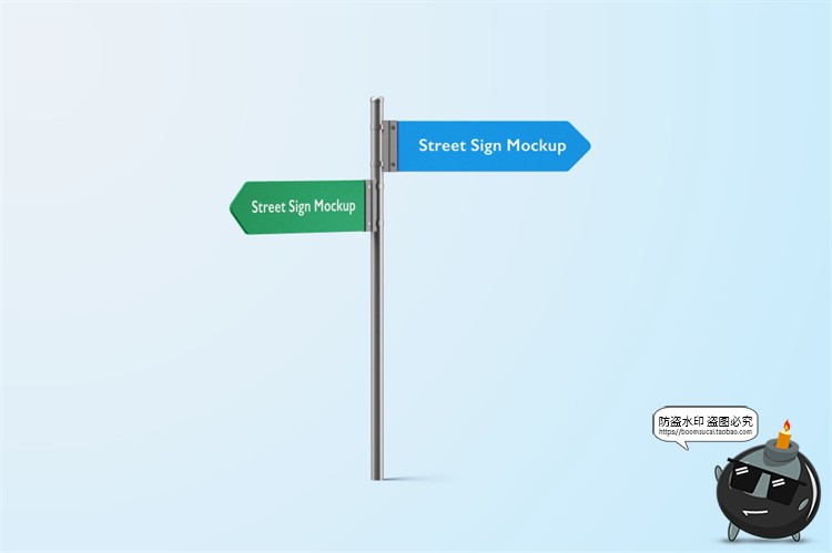 图片[4]-路标指示牌方向指引牌导视箭头导航牌贴图效果展示PSD样机PS素材-设计猿