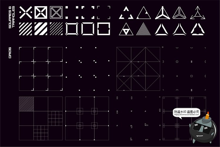 图片[5]-科幻HUD界面未来科技风赛博朋克边框数据元素AI矢量PNG免抠素材-设计猿