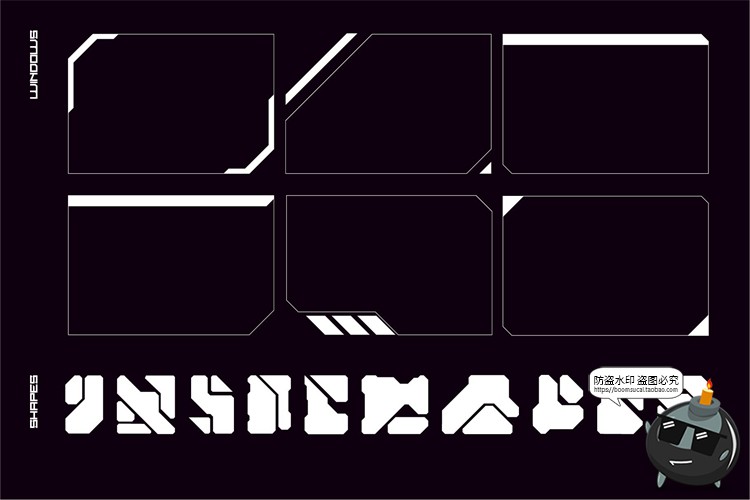 图片[7]-科幻HUD界面未来科技风赛博朋克边框数据元素AI矢量PNG免抠素材-设计猿