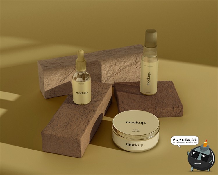 图片[25]-简约品牌护肤品美妆彩妆包装VI场景展示智能贴图样机PSD模板素材-设计猿