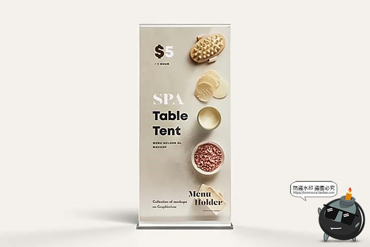 图片[2]-T型亚克力桌牌桌卡菜单台卡广告牌贴图效果展示样机PSD模板PS素材-设计猿