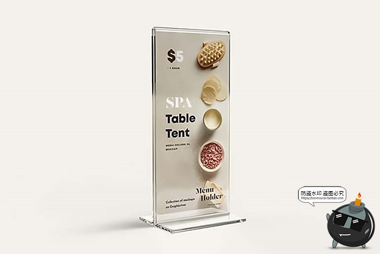 图片[4]-T型亚克力桌牌桌卡菜单台卡广告牌贴图效果展示样机PSD模板PS素材-设计猿