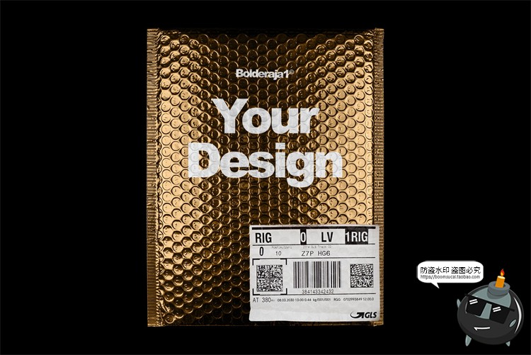 图片[1]-气泡袋邮寄快递包装效果展示智能贴图mockup样机PSD模版PS素材-设计猿