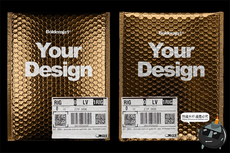 图片[2]-气泡袋邮寄快递包装效果展示智能贴图mockup样机PSD模版PS素材-设计猿