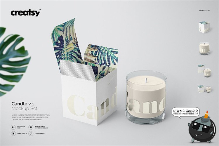 图片[1]-香薰蜡烛产品包装智能贴图外观效果展示mockups样机PSD模板PS素材-设计猿