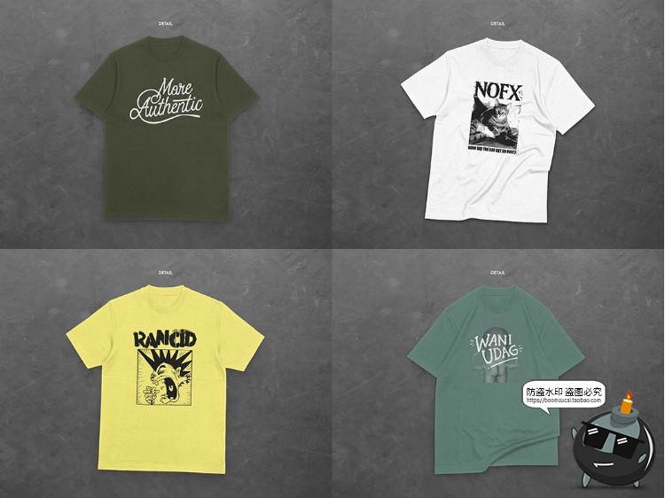 图片[2]-圆领上身T恤宽松潮牌街头潮流男款短袖mockups样机PSD模板PS素材-设计猿