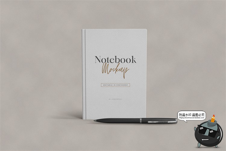 图片[3]-精装皮革商务笔记本水笔文具vi贴图效果展示样机PSD模板PS素材-设计猿