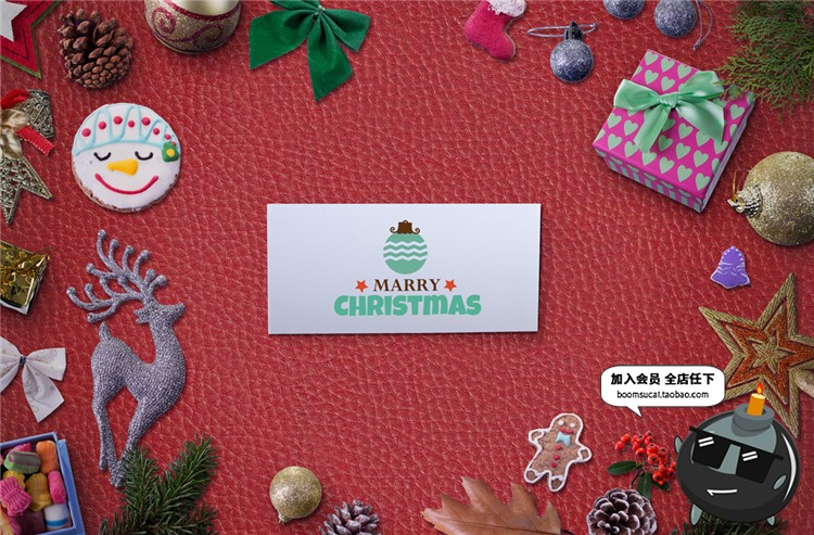 图片[5]-圣诞节主题广告场景礼物礼盒节日用品装饰元素PSD模板设计PS素材-设计猿