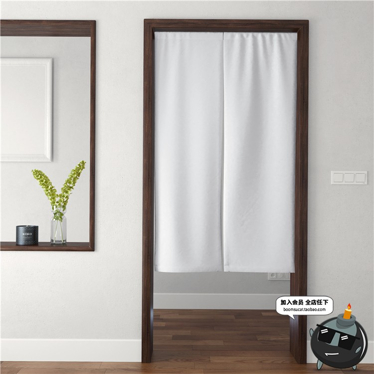 图片[1]-厨房房间门帘挂布布隔印花图案智能贴图效果展示样机PSD模板素材-设计猿