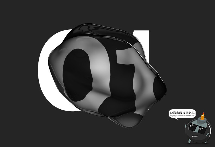 图片[4]-黑色液态玻璃气泡失真抽象变形水滴PSD模板PNG免抠后期合成PS素材-设计猿
