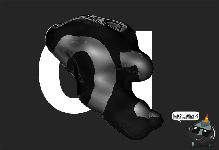 图片[5]-黑色液态玻璃气泡失真抽象变形水滴PSD模板PNG免抠后期合成PS素材-设计猿